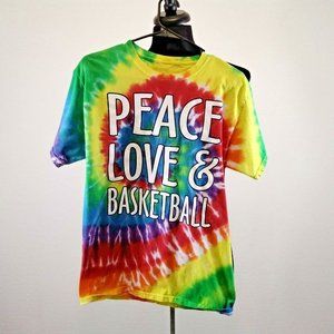 Tye Dye Basketball Shirt Medium Unisex USA Ohio Sport Colorful Peace Love